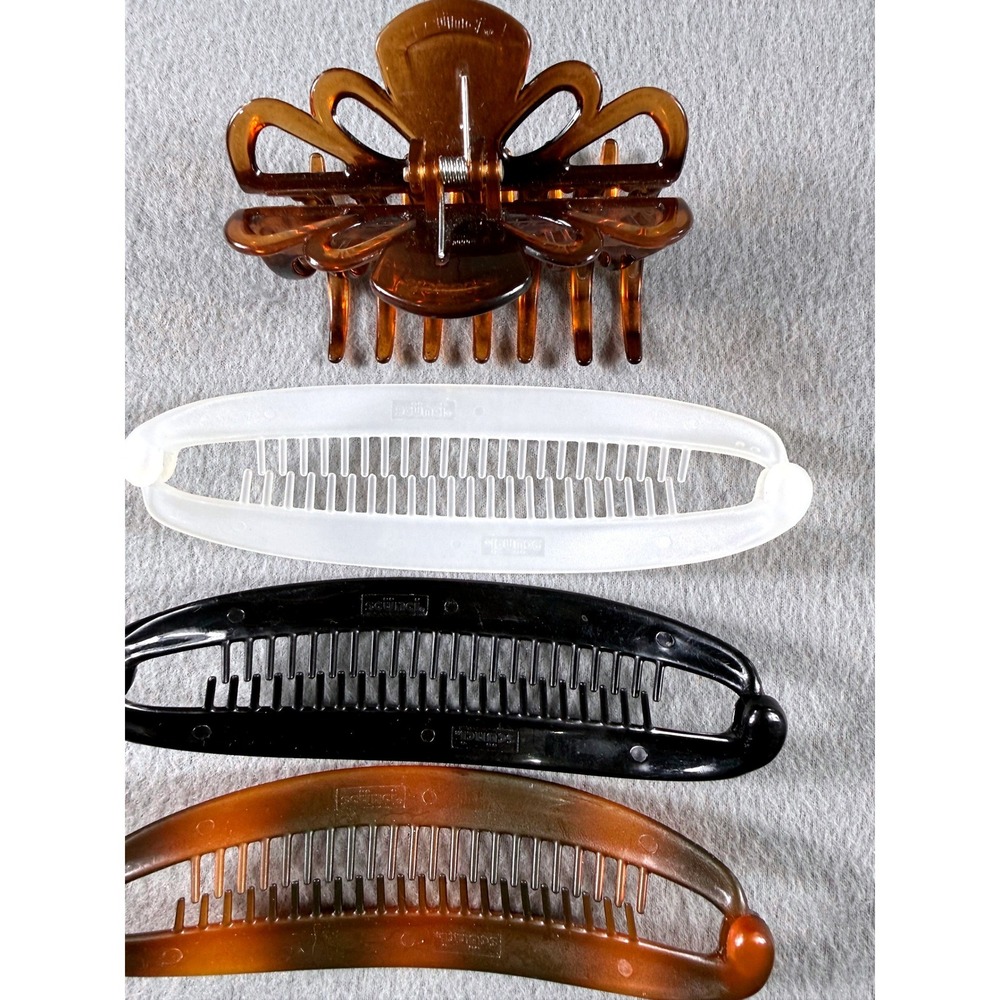 Scunci Hair Accessories Lot Banana Clips Claw Clip Tortoise Black White Y2K